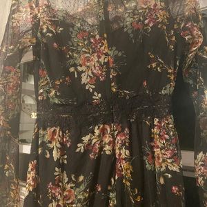 Black floral dress